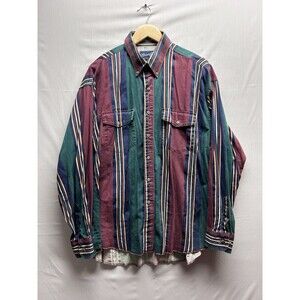 Vintage Wrangler X Long Tails Men’s XL Colorful Stripe Western Cowboy Button Up
